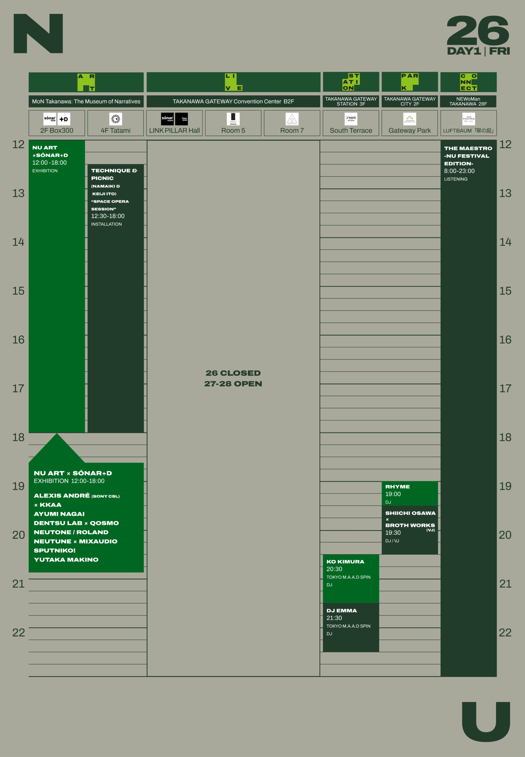 Day 01 Timetable